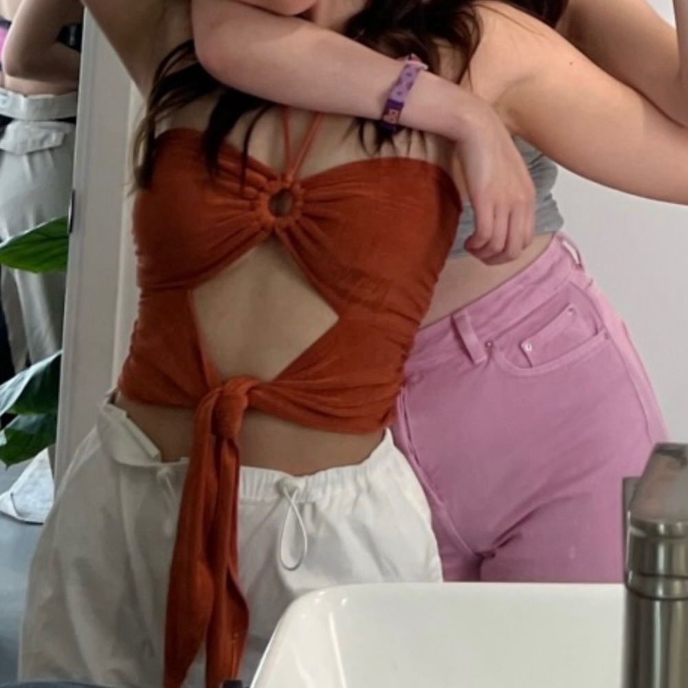 Orange summer halter top
